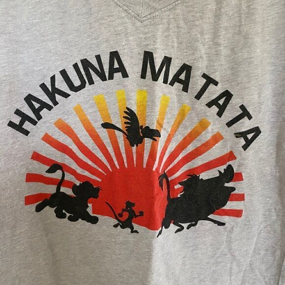 Disney Hakuna Matata Graphic T-Shirt Gray Size Small - Picture 2 of 5